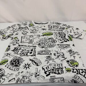 Nickelodeon Teenage Mutant Ninja Turtles Mayhem Shirt L White Black Graphic